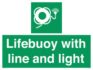 Lifebuoy with line and light